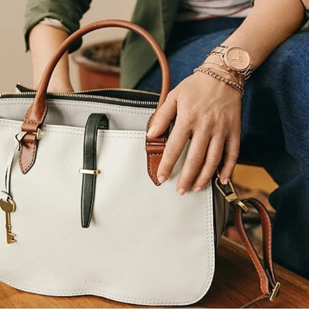 FOSSIL Ryder Leather Satchel in Neutral - Picture 14 of 14